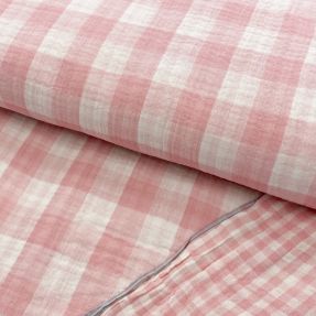 Dvostruka gaza/muslin Double sided CHECKS MINI old rose