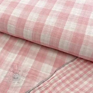 Tetra Tkanina/Muslin Double sided CHECKS MINI old rose