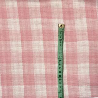 Tetra Tkanina/Muslin Double sided CHECKS MINI old rose
