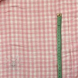 Tetra Tkanina/Muslin Double sided CHECKS MINI old rose