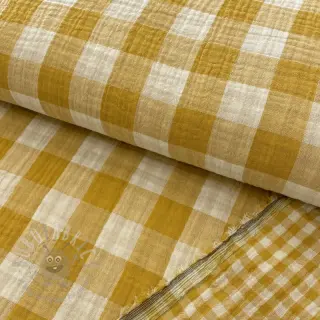 Tetra Tkanina/Muslin Double sided CHECKS MINI ochre