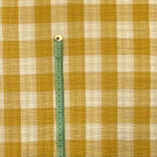 Tetra Tkanina/Muslin Double sided CHECKS MINI ochre