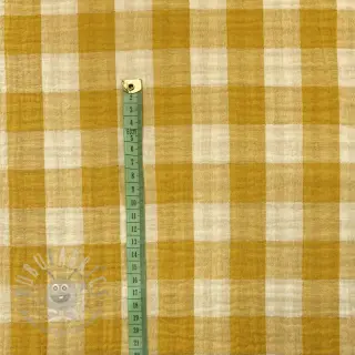 Tetra Tkanina/Muslin Double sided CHECKS MINI ochre
