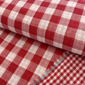 Dvostruka gaza/muslin Double sided CHECKS MINI red