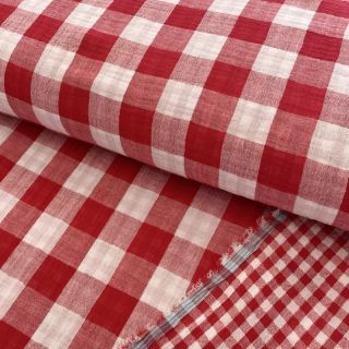 Dvostruka gaza/muslin Double sided CHECKS MINI red