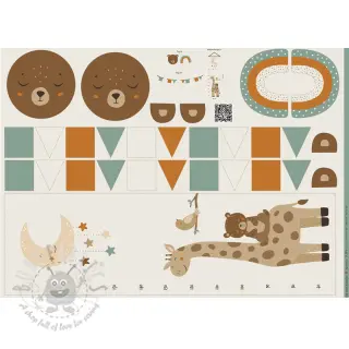 Dekorativna tkanina Kids room deco PANEL linenlook digital print
