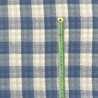Dvostruka gaza/muslin Double sided CHECKS MINI indigo