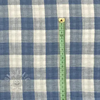 Tetra Tkanina/Muslin Double sided CHECKS MINI indigo