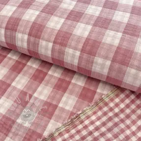 Tetra Tkanina/Muslin Double sided CHECKS MINI mauve