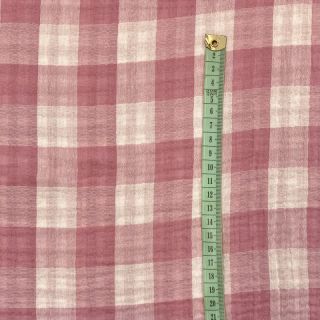 Dvostruka gaza/muslin Double sided CHECKS MINI mauve