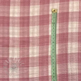 Tetra Tkanina/Muslin Double sided CHECKS MINI mauve