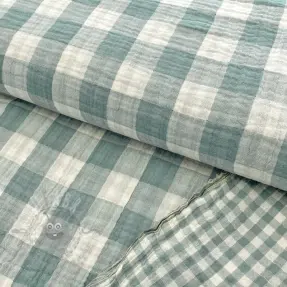 Tetra Tkanina/Muslin Double sided CHECKS MINI green