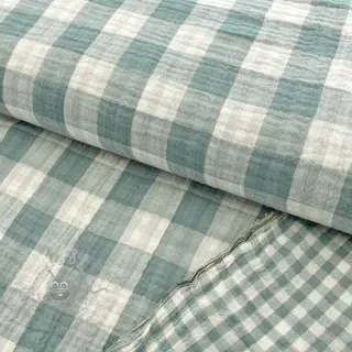 Tetra Tkanina/Muslin Double sided CHECKS MINI green