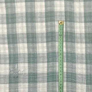 Tetra Tkanina/Muslin Double sided CHECKS MINI green