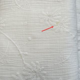 Dvojitá gázovina/mušelín EMBROIDERED Leaf white II.trieda