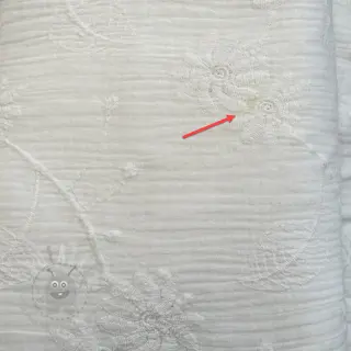 Tetra Tkanina/Muslin EMBROIDERED Leaf white II. klasa