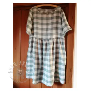 Tetra Tkanina/Muslin Double sided CHECKS MINI green