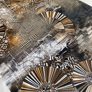 Pleteni materijal Golden rush PANEL digital print