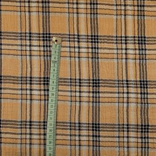 Dupla gaza/muslin Double sided CHECKS multicolour brown