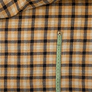 Tetra Tkanina/Muslin Double sided CHECKS multicolour brown