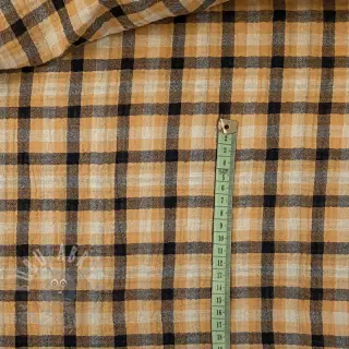 Tetra Tkanina/Muslin Double sided CHECKS multicolour brown