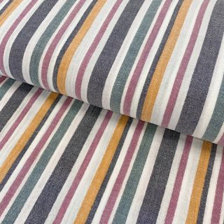 Dupla gaza/muslin yarn dyed Stripe purple