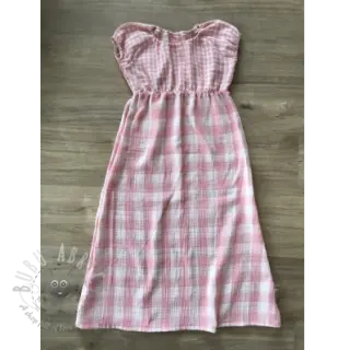 Tetra Tkanina/Muslin Double sided CHECKS MINI old rose