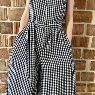 Tetra Tkanina/Muslin Double sided CHECKS MINI navy