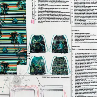 Dekorativna tkanina KIDS BACKPACK Dragon crew PANEL