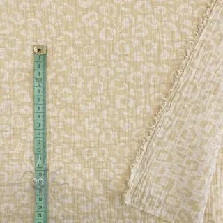 Tetra Tkanina/Muslin jacquard Animal yellow ecru