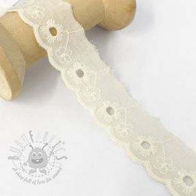 Čipka Mini flower off white