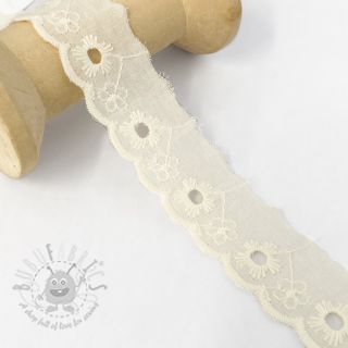 Čipka Mini flower off white