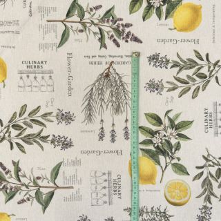 Dekorativna tkanina Linenlook Lavender citrus recipe digital print