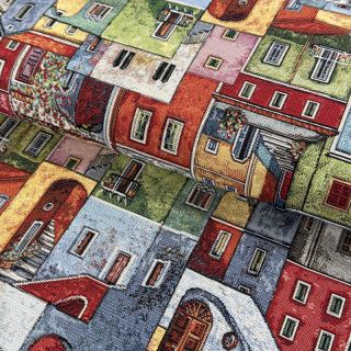Dekorativna tkanina GOBELIN Happy colourful village