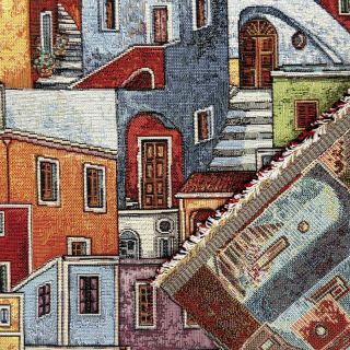 Dekorativna tkanina GOBELIN Happy colourful village