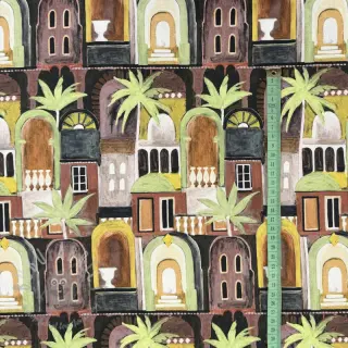Dekorativna tkanina Tropical cottages brique digital print