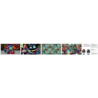 Dekorativna tkanina KIDS BACKPACK HipHop monster PANEL