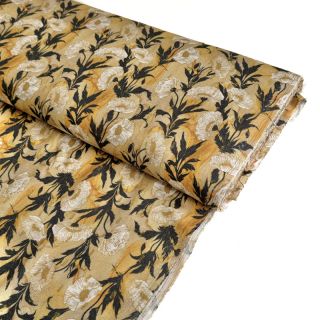 Viscoza LUREX White flowers ecru digital print