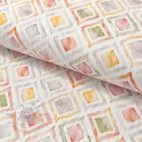 Tetra Tkanina/Muslin Geo watercolour mauve digital print