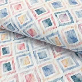 Dvoslojna gaza/muslin Geo watercolour blue digital print