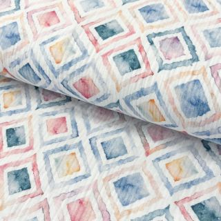 Tetra Tkanina/Muslin Geo watercolour blue digital print