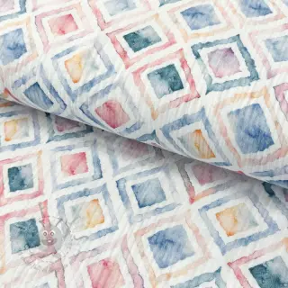 Tetra Tkanina/Muslin Geo watercolour blue digital print