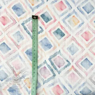 Tetra Tkanina/Muslin Geo watercolour blue digital print