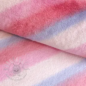 Umjetno krzno Rainbow diagonal stripe