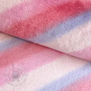 Umjetno krzno Rainbow diagonal stripe