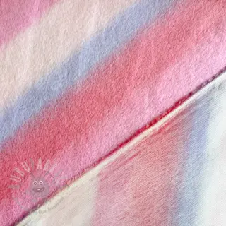 Umjetno krzno Rainbow diagonal stripe