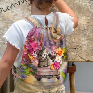 Dekorativna tkanina KIDS BACKPACK Cutie Kitty PANEL
