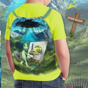 Dekorativna tkanina KIDS BACKPACK Alien my friend PANEL