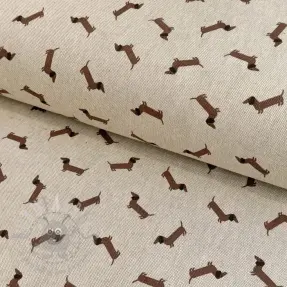 Dekorativna tkanina Linenlook LITTLE DACHSHUND DOG