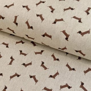 Dekorativna tkanina Linenlook LITTLE DACHSHUND DOG